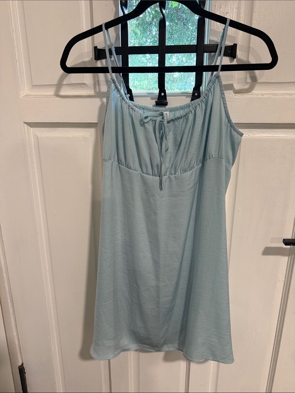 bp Light Blue Drawstring Waist Slip Dress